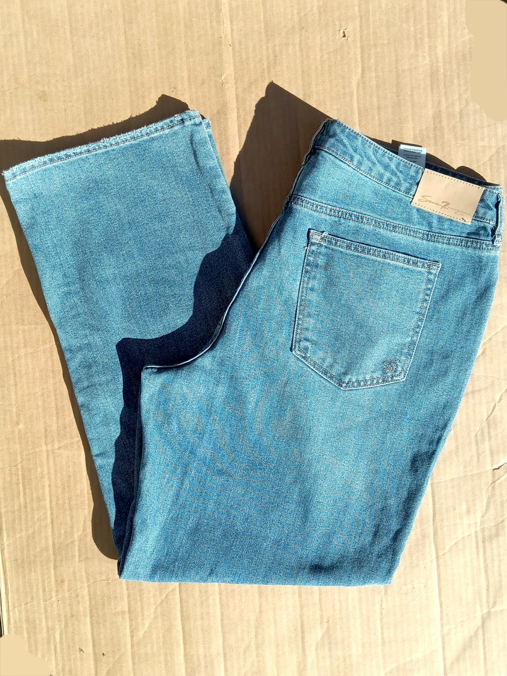 Seven7 Classic Blue Loose Straight Jeans Size 16